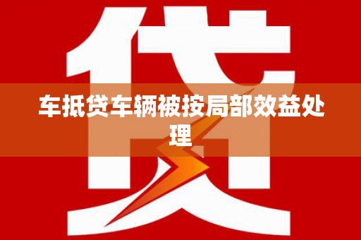 正镶白旗车抵贷车辆被按局部效益处理