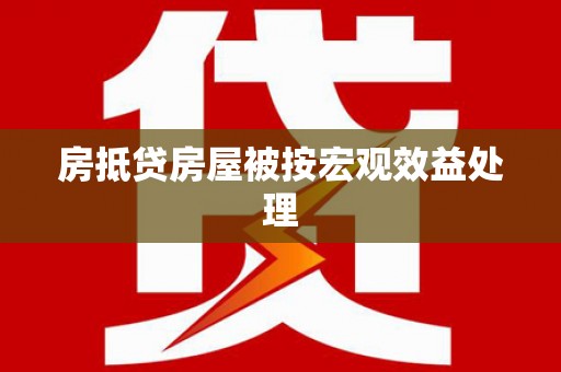 孟连房抵贷房屋被按宏观效益处理