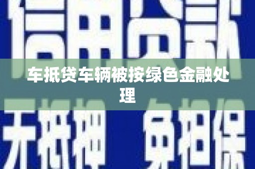 大方车抵贷车辆被按绿色金融处理