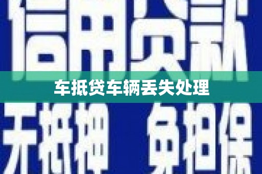 大名车抵贷车辆丢失处理