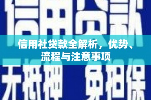 竹山信用社贷款全解析，优势、流程与注意事项