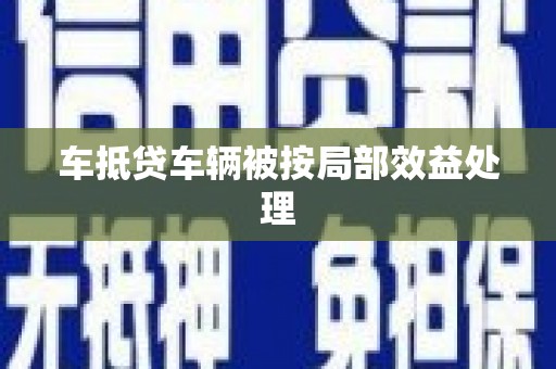静宁车抵贷车辆被按局部效益处理