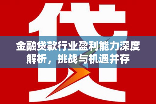 市北金融贷款行业盈利能力深度解析，挑战与机遇并存