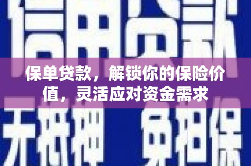 庄河保单贷款，解锁你的保险价值，灵活应对资金需求