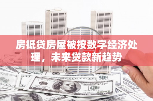 富锦房抵贷房屋被按数字经济处理，未来贷款新趋势