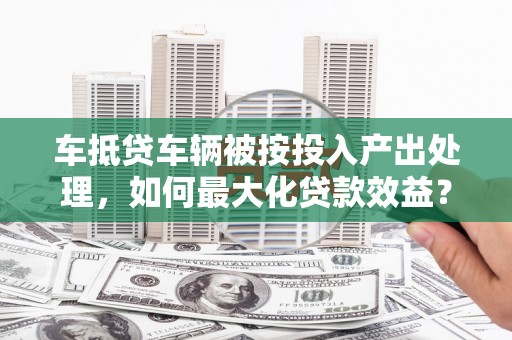 庄浪车抵贷车辆被按投入产出处理，如何最大化贷款效益？