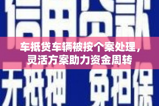 湾里车抵贷车辆被按个案处理，灵活方案助力资金周转