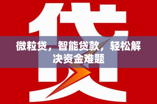 淳安微粒贷，智能贷款，轻松解决资金难题