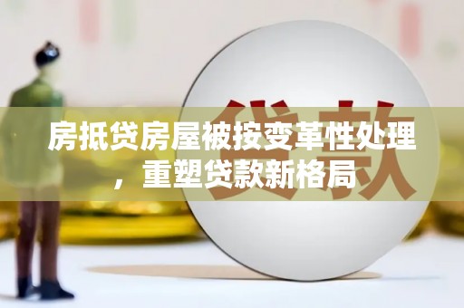 金塘房抵贷房屋被按变革性处理，重塑贷款新格局