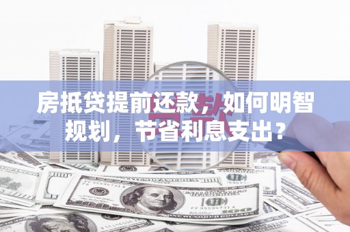 越秀房抵贷提前还款，如何明智规划，节省利息支出？