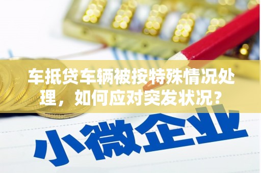 公主岭车抵贷车辆被按特殊情况处理，如何应对突发状况？