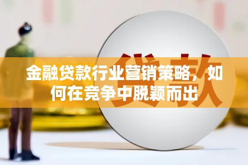 黄江金融贷款行业营销策略，如何在竞争中脱颖而出