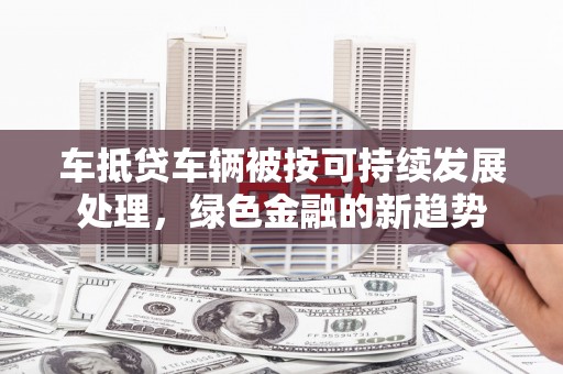 和田市车抵贷车辆被按可持续发展处理，绿色金融的新趋势