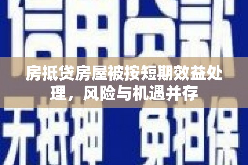 波密房抵贷房屋被按短期效益处理，风险与机遇并存