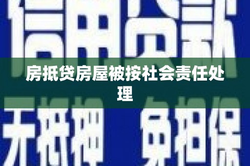 牡丹房抵贷房屋被按社会责任处理
