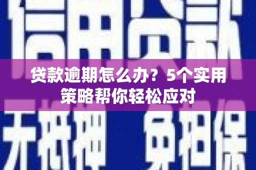 福海贷款逾期怎么办？5个实用策略帮你轻松应对
