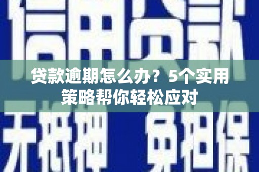 昂仁贷款逾期怎么办？5个实用策略帮你轻松应对