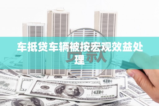 苏澳车抵贷车辆被按宏观效益处理