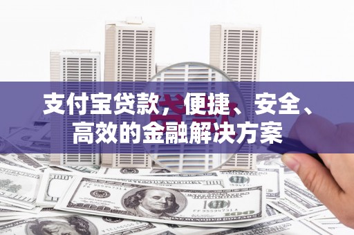 阜南支付宝贷款，便捷、安全、高效的金融解决方案