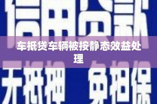 桂阳车抵贷车辆被按静态效益处理