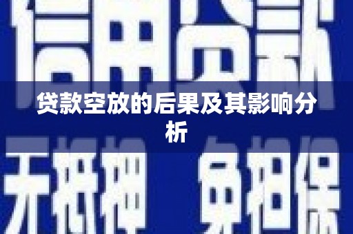 蕉岭贷款空放的后果及其影响分析
