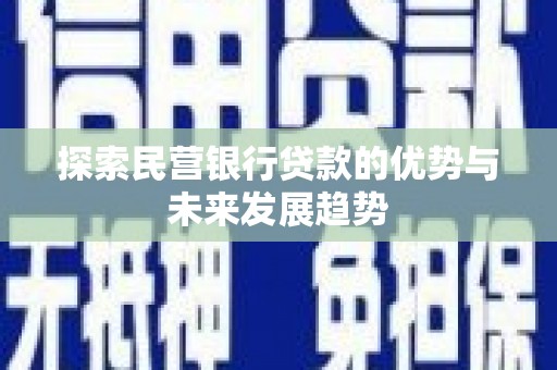 乐都探索民营银行贷款的优势与未来发展趋势