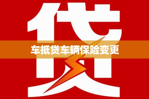 乐都车抵贷车辆保险变更