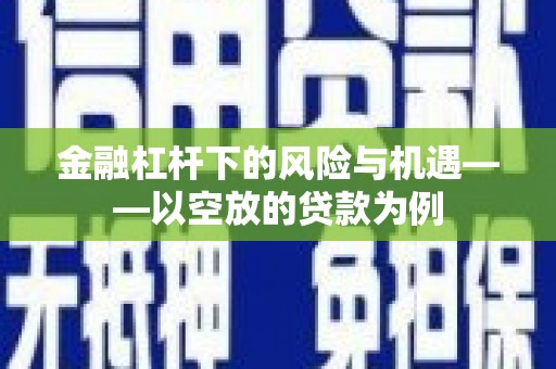 临朐金融杠杆下的风险与机遇——以空放的贷款为例